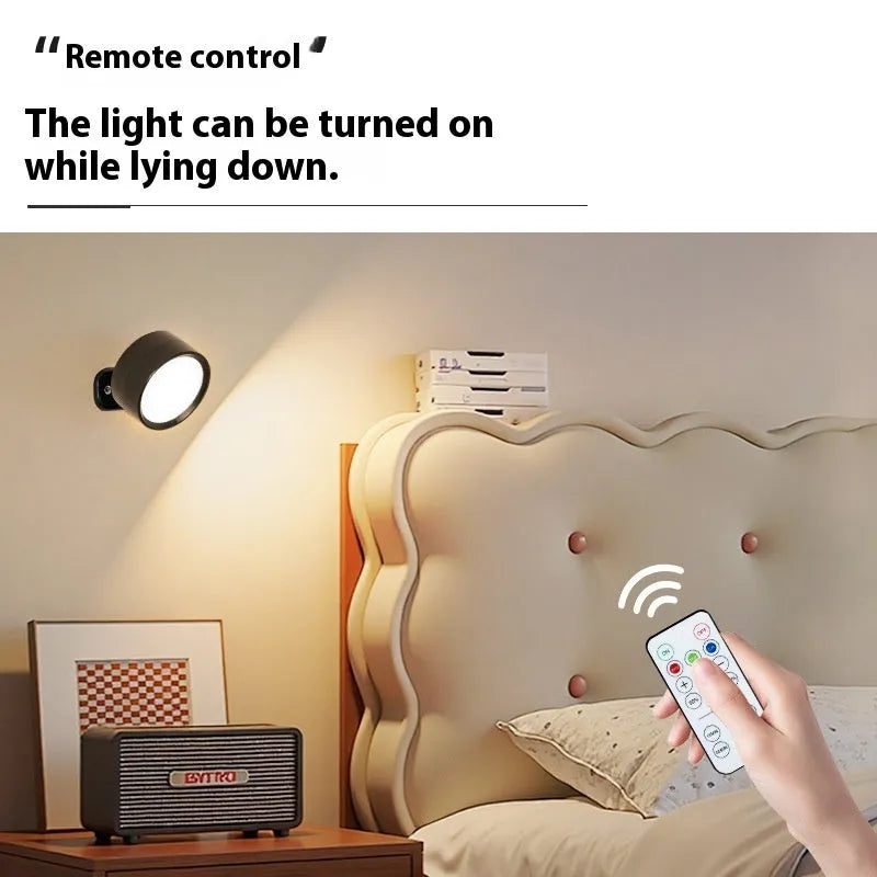 Rechargeable touch night lamp with tricolor light, pack of two, black or wood grain finish, bedside reading