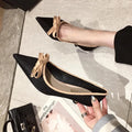 Women's suede bow stiletto pointed high heels in black, grey, and blue, 6-8cm heel, sizes 34-40
