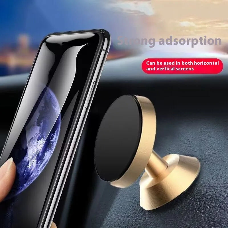Magnetic car phone holder with adhesive instrument panel mount, 360 degree rotation, 3.5 x 4cm, in black gold or silver