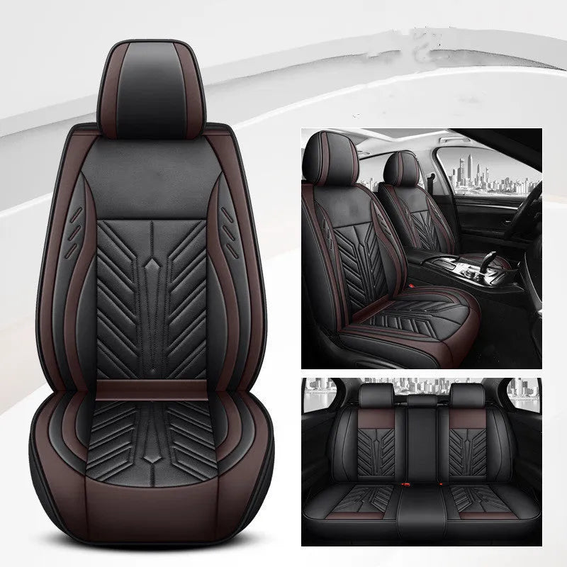 Full-leather car seat cushion with contrast stitching in Nordic Green colour option