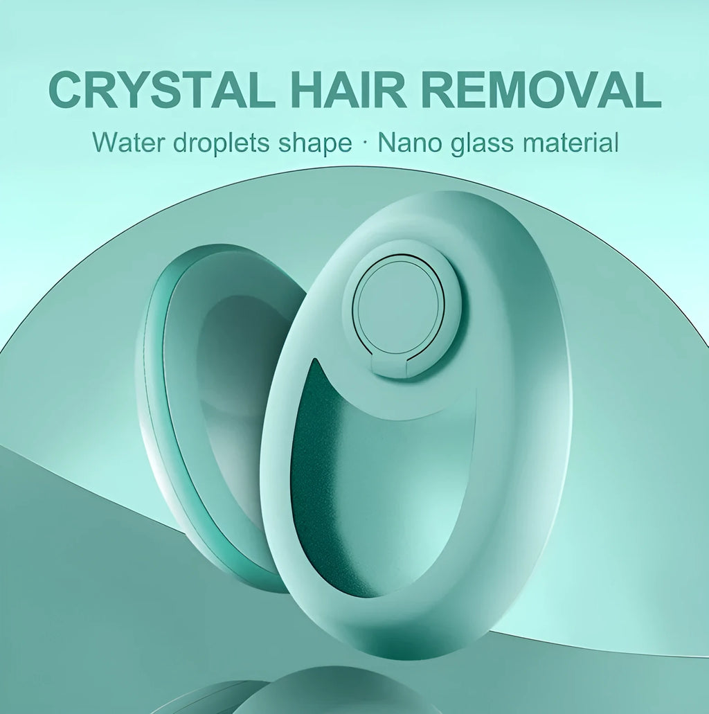 CJEER crystal hair removal device with nano-glass surface and metal finger ring in green colour