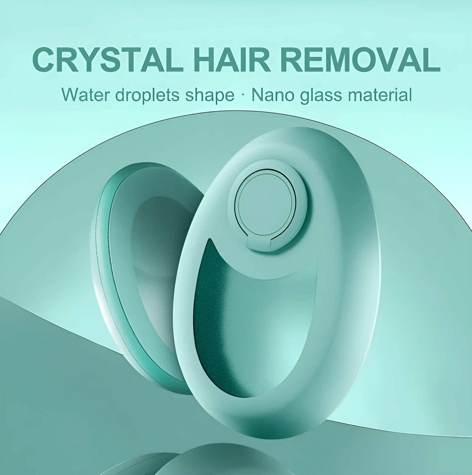 CJEER crystal hair removal device with nano-glass surface and metal finger ring in green colour