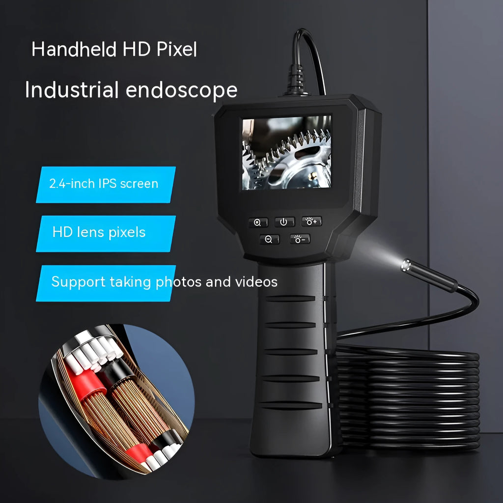 Waterproof HD inspection endoscope camera with 8mm probe and rigid cable for auto repair