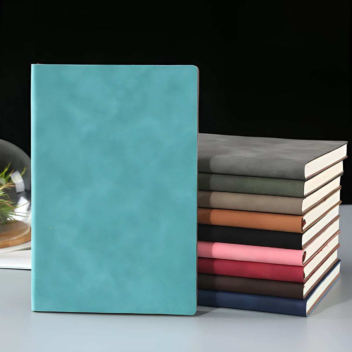 Soft noodle sheep buckle notepad in A5 and A6 with imitation leather cover and 100 sheets of 80gsm beige Dao Lin paper.