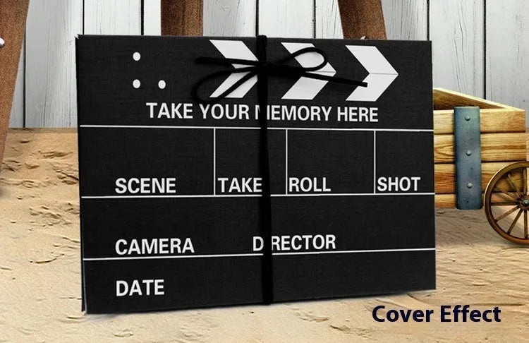 DIY adhesive film guide photo album with 21x15cm cover, 36 pages, kraft paper inner, black colour option