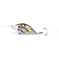 Sea fishing hard bait lure with feather hooks floating on water surface