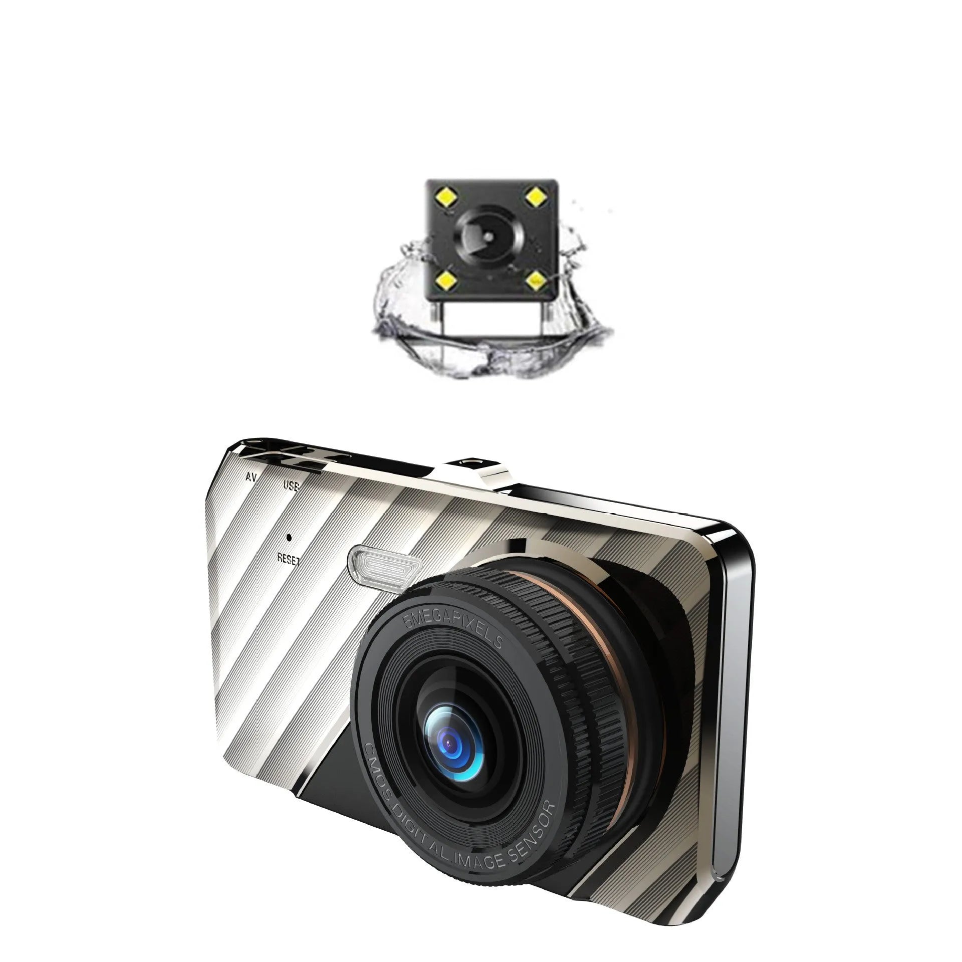 4 inch touch screen dual lens dashboard camera with front and rear cameras for car security