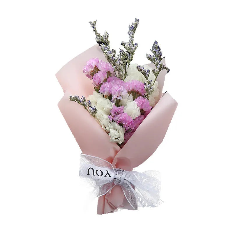 Car vent mounted dried flower bouquet decorative accessory in various floral styles