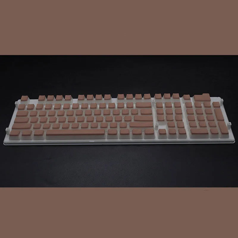 108 key double skin pudding cream PBT translucent mechanical keyboard keycap set showing RGB backlight enhancement