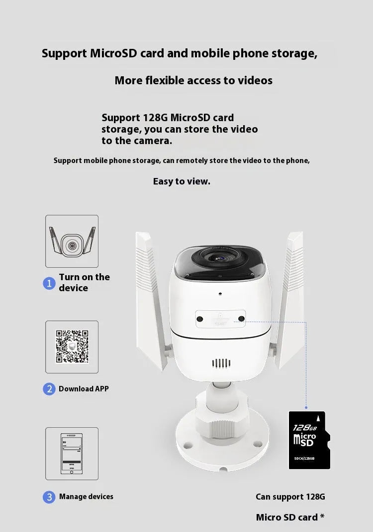 Outdoor security webcam with 1080p HD, infrared night vision and 4mm wide-angle lens