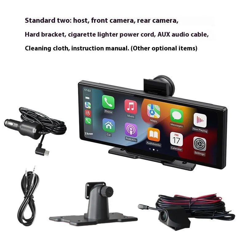 1026-inch black wireless Carplay recorder multimedia car with capacitive touch screen and optional dashcam function