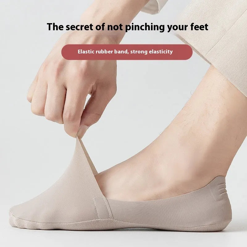 Men's invisible seamless low-cut socks in seven colours with pure cotton footbed
