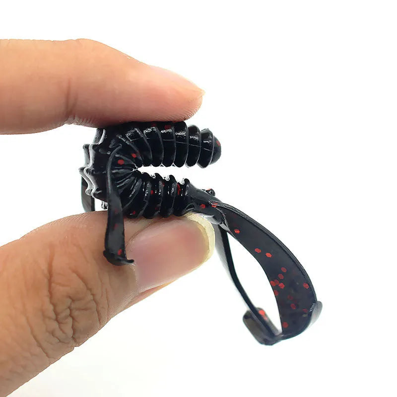 PVC fishing soft bait lure in 8cm and 12cm sizes showing twelve different colour pattern options