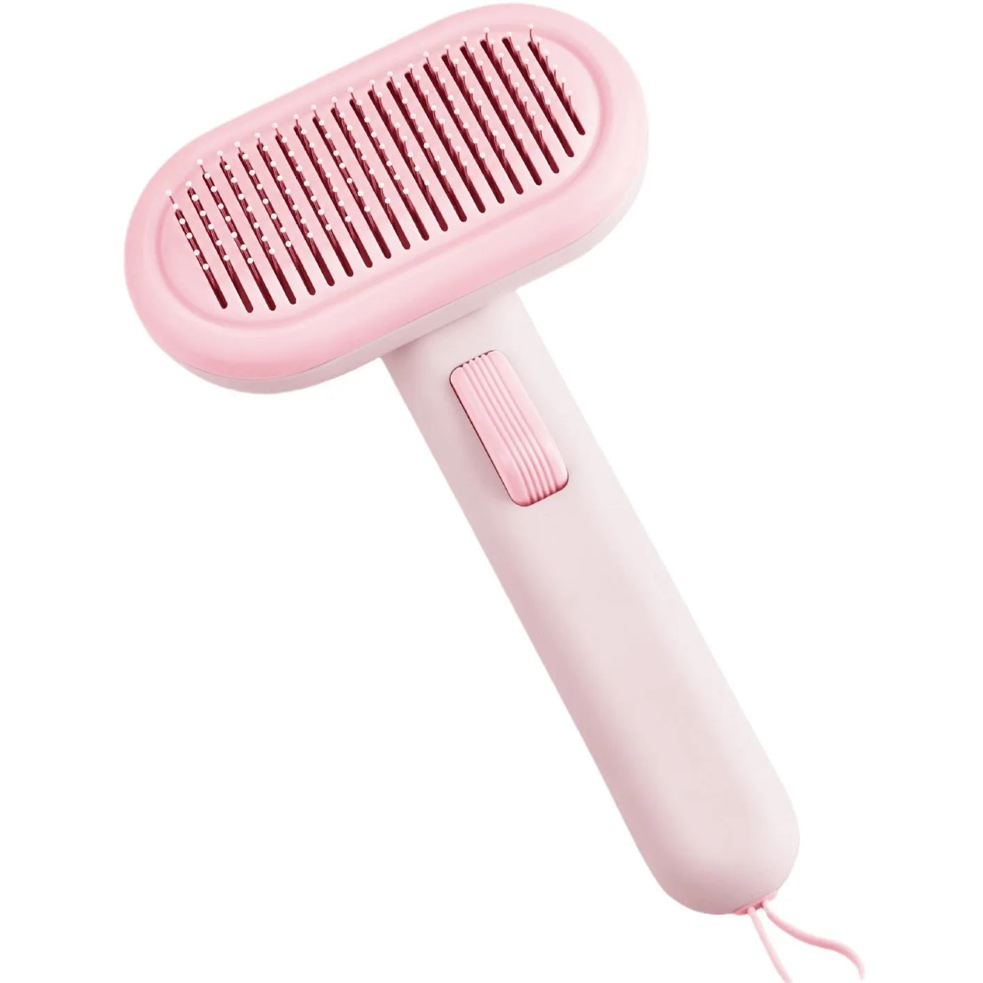 Large pet hair removal comb with stainless steel blade in light grey, green, or pink for detangling cat and dog fur