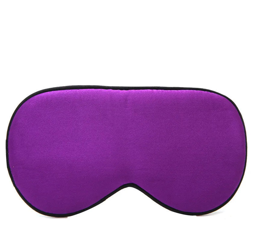 Double-sided mulberry silk eye mask with embroidery, shown in champagne colour, dimensions 22cm by 11cm.