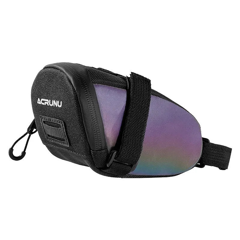 Bicycle waterproof rear bag with hanging taillight in black, 15x8x8cm, 1.5L capacity, composite fabric and mesh construction