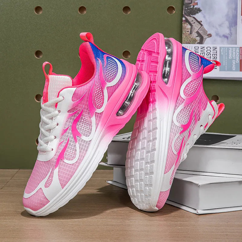 Women's mesh casual sneakers in pink, plum red, or moonlight with PU sole
