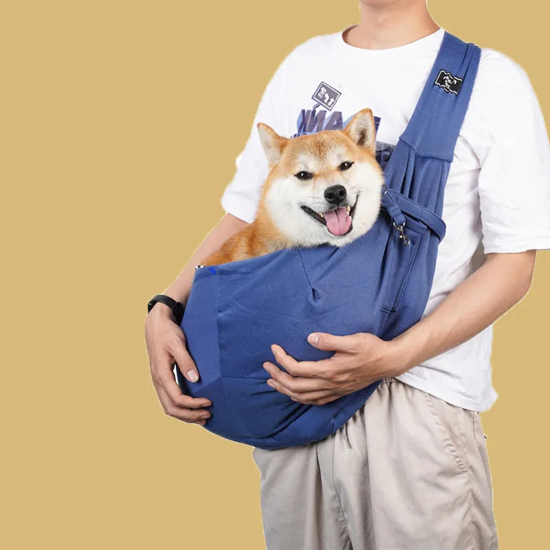 Breathable mesh cat messenger bag folded with adjustable strap in summer colour option