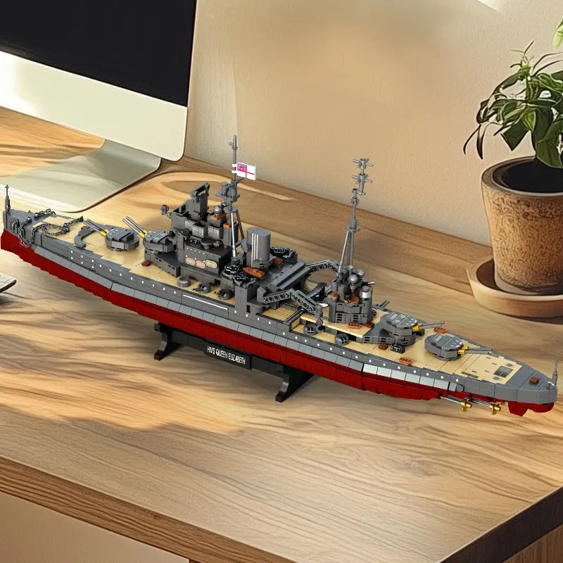 Battleship military building blocks model assembly toy in colour FC4207 with plastic small particle blocks