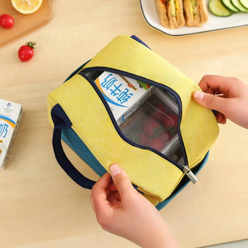 Aluminium foil thickening waterproof lunch insulation bag in blue colour