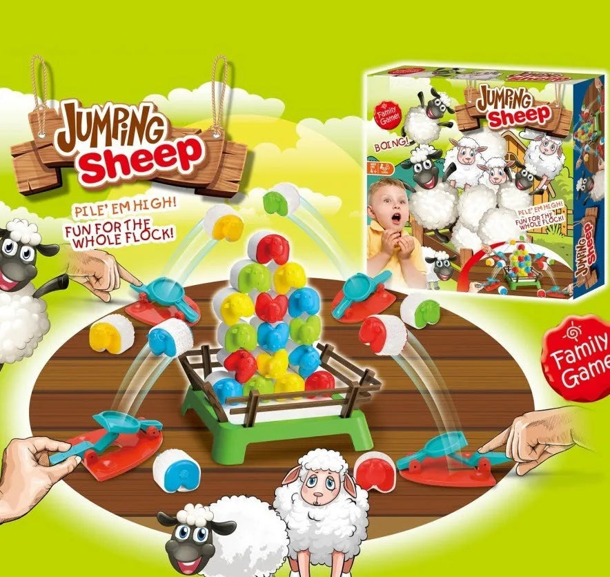 Children's plastic Bouncing Sheep Game ejection balance toy in colour box