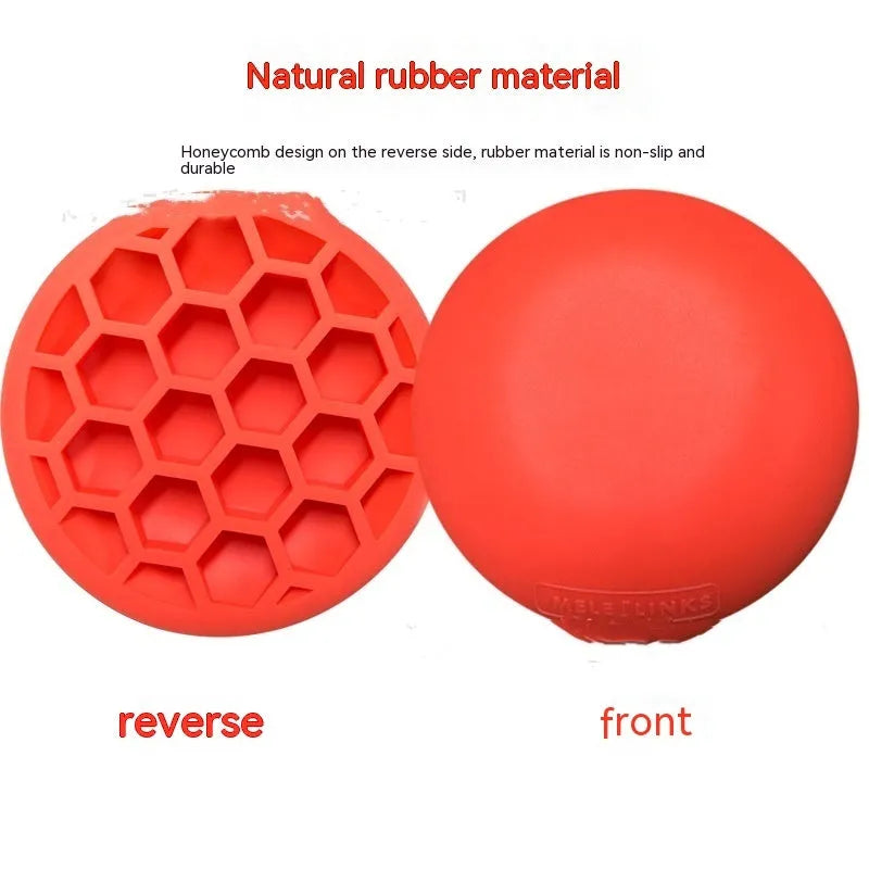 Orange natural rubber golf strength training mat with centre of gravity design