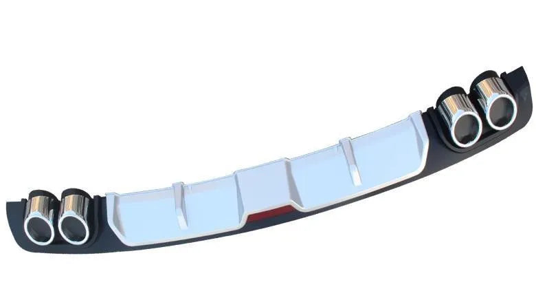 PP plastic rear bumper spoiler extension for automotive modification in black and silver options