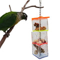 Acrylic parrot foraging toy measuring 5x5x32cm with food slots