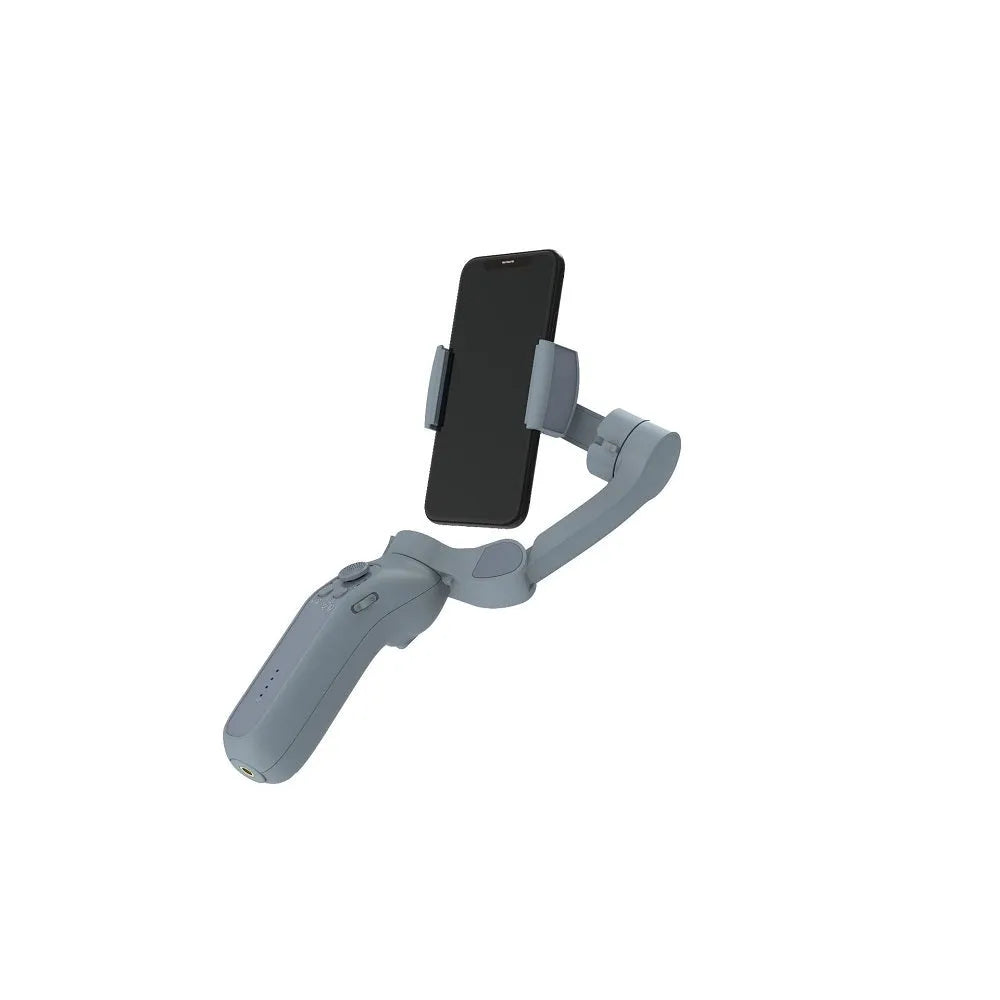 L7B PRO folding three-axis mobile phone gimbal stabilizer shown unfolded and folded