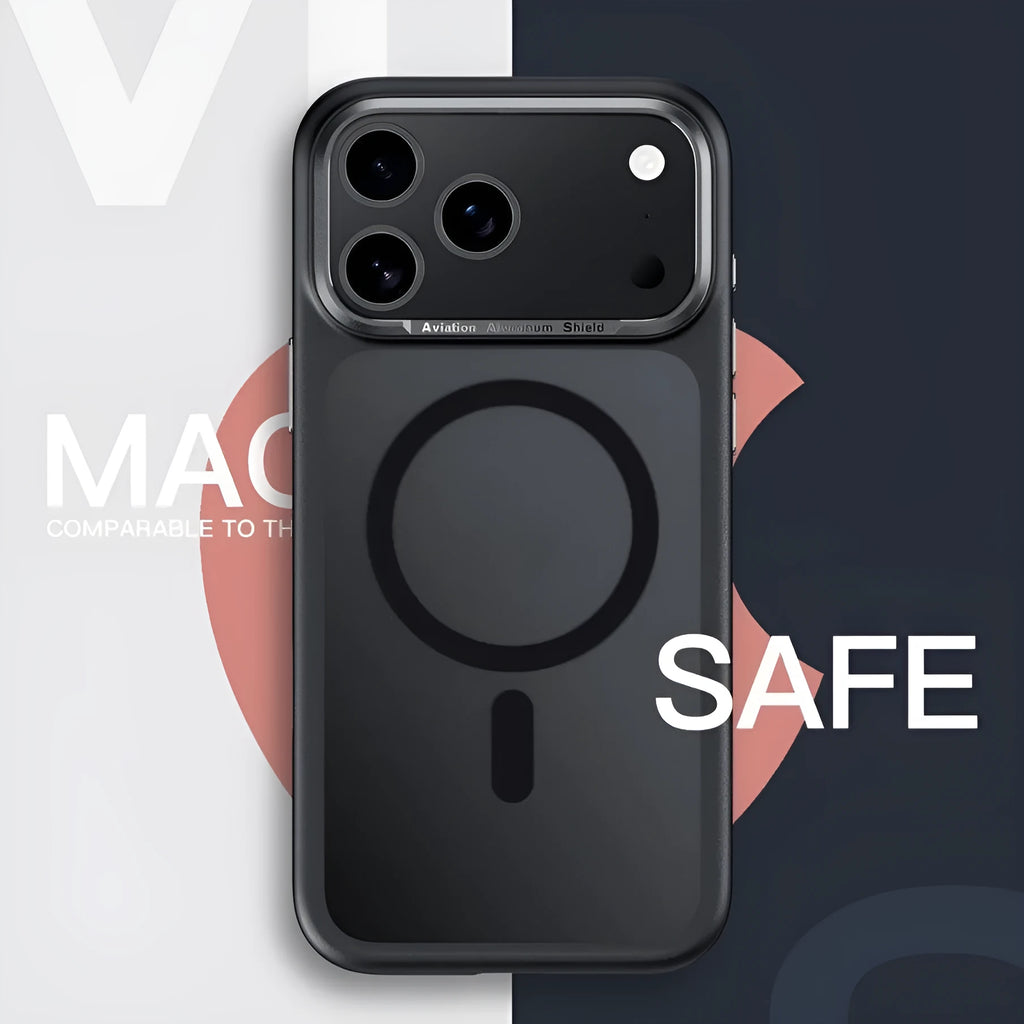 Frosted magnetic button protective case for iPhone 17 in multiple colour options