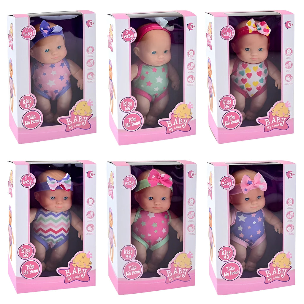 Vinyl baby figurine doll with movable limbs showing detailed facial features