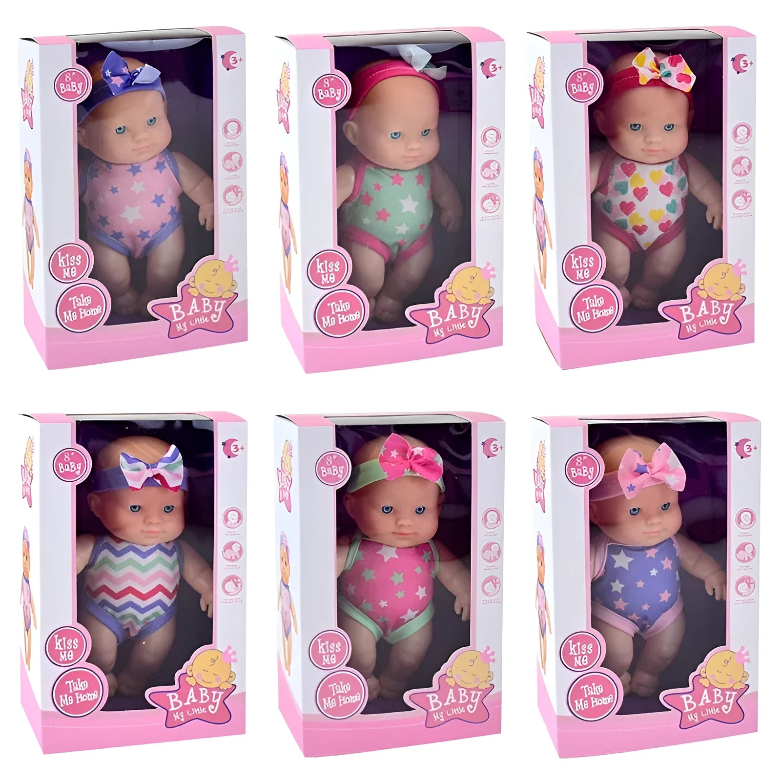 Vinyl baby figurine doll with movable limbs showing detailed facial features