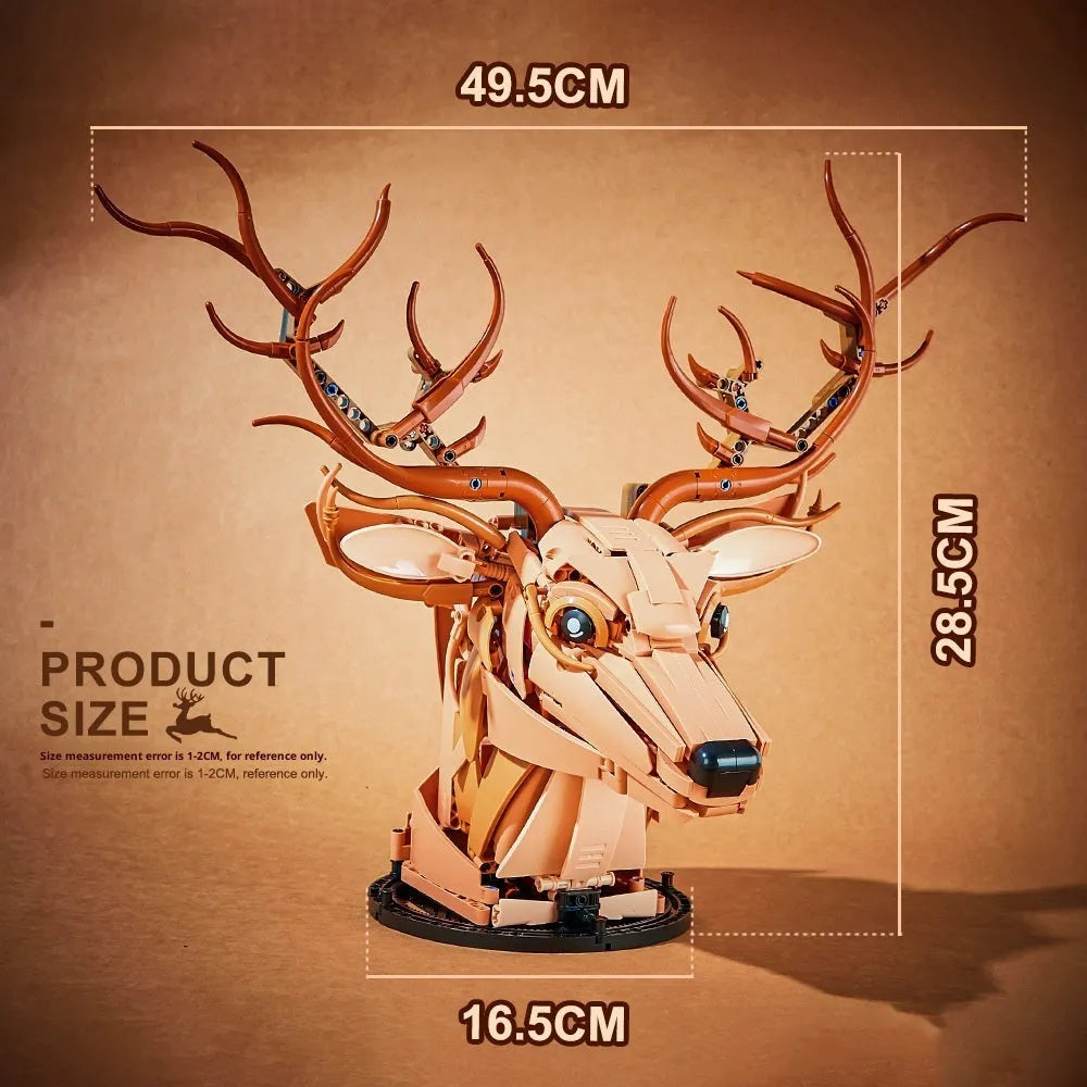 Deer head wall mounted decoration made of ABS plastic, 36.3 cm wide, for living room