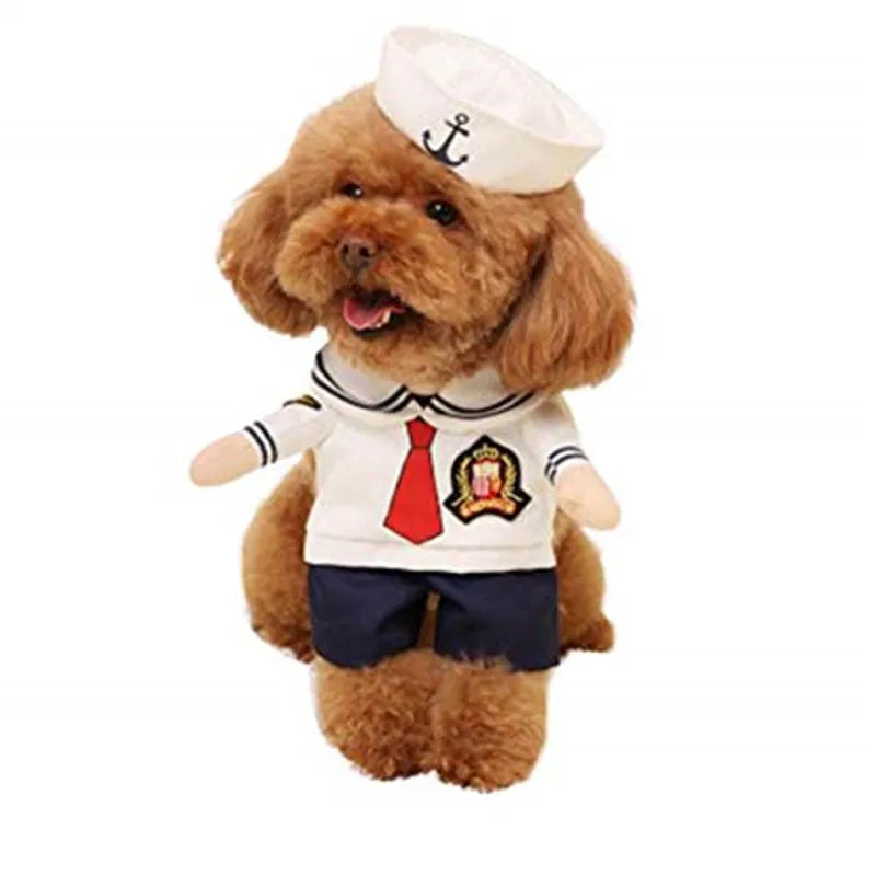 Fashion minimalist sailor pet costume for cats and dogs in polyester sailor colour
