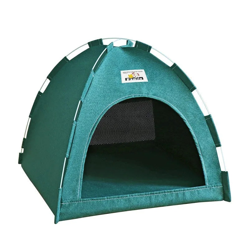 Cat tent outdoor pet house with removable fabric in army green colour