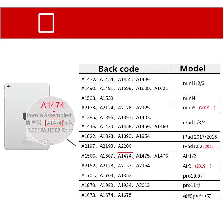 Custom iPad case compatible with multiple Apple iPad models including Air, Pro, and Mini