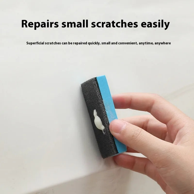 Car scratch repair wax kit showing A wax, B wax, and a frosted sponge mop for paint polishing