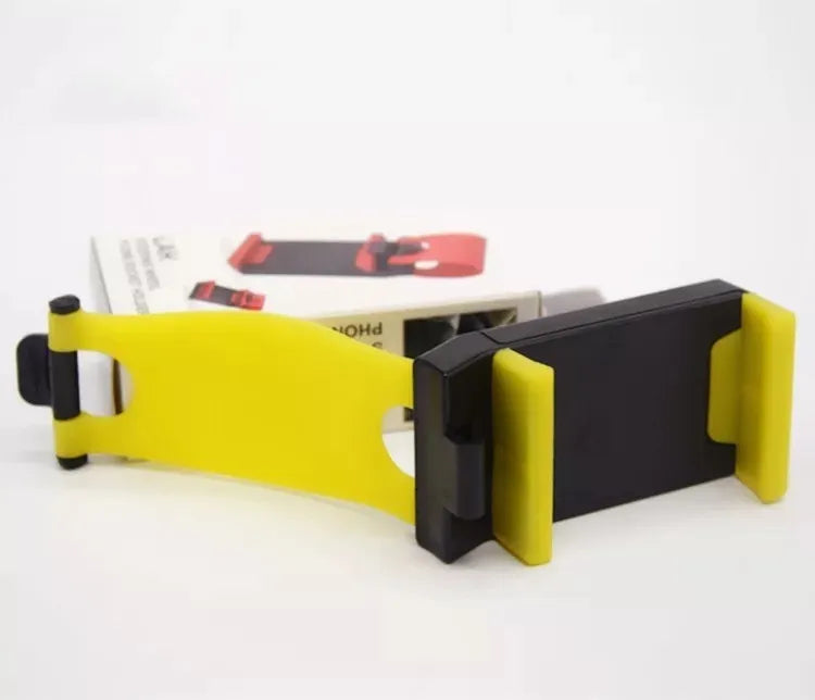 Steering wheel mobile phone holder in five colour options showing compact 75mm ABS construction