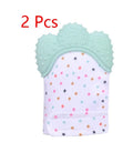 Silicone baby teether gloves with Velcro strap in multiple colour options for infants 3-12 months