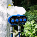 Intelligent irrigation automatic watering device with dual timer display and battery compartment