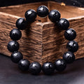Natural frosted black agate Sanskrit mantra bracelet with Chinese style auspicious patterns