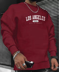 Cotton embroidered pullover sweater in white black grey red pink, sizes S to XXXL, street fashion style