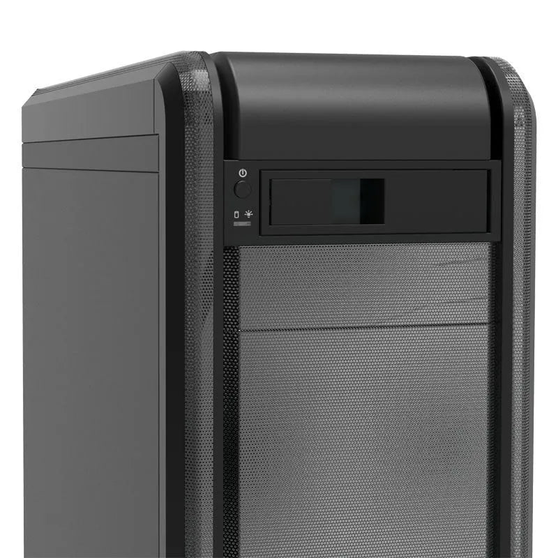 Black hard disk tray for vertical installation in desktop computer CD-ROM drive bays
