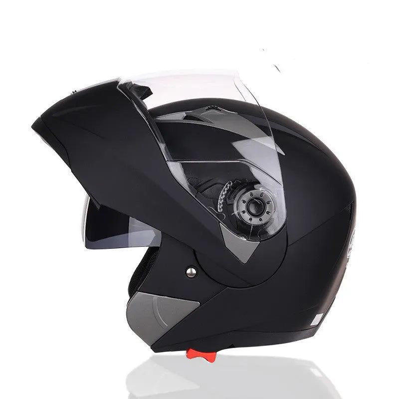 Plastic motorcycle helmet in selected colour with 36cm length 27cm width