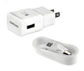 Samsung fast charger USB travel adapter for S6 S7 S8 with 2A QC3.0 and 9V output, shown with optional cable.