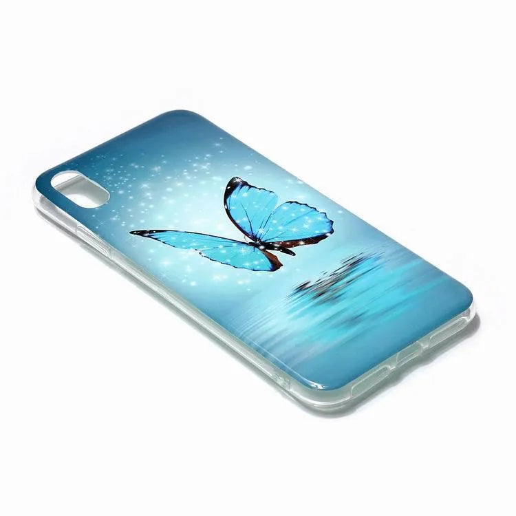 Luminous cartoon butterfly phone case for iPhone with glow-in-the-dark properties