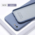 Silicone back cover case for Apple iPhone in solid colours including black, blue, pink, and red.