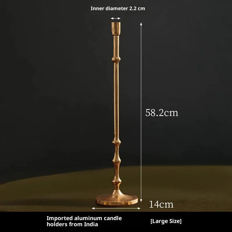 Handmade aluminium candlestick decoration for dining table candlelight dinner, three sizes available