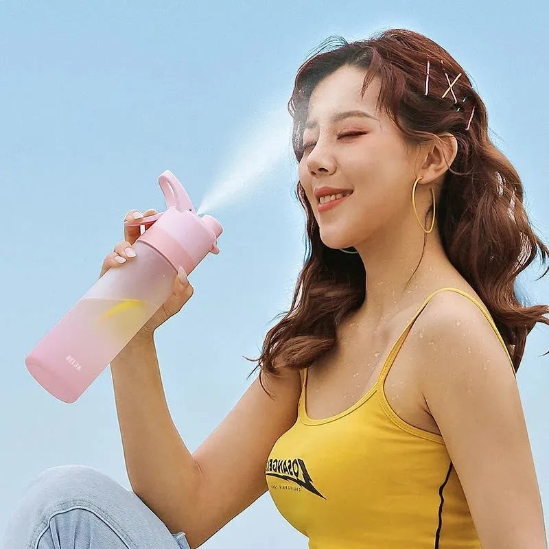 700ml plastic spray water bottle with handle strap and leakproof lid in multiple colours