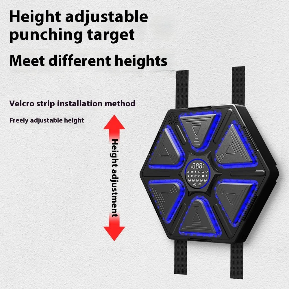 Intelligent music electronic boxing wall target with rhythm training functions and wall mounting options